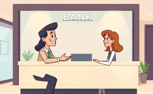 A friendly bank advisor talking with a customer