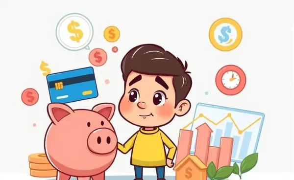 Illustration of a person exploring banking options.