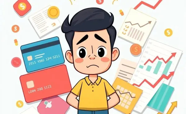 Illustration of a confused person navigating banking choices