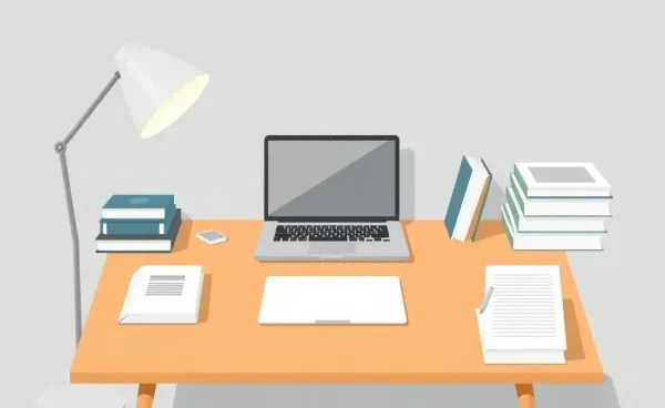 A desk with investment-related items for a beginner investor