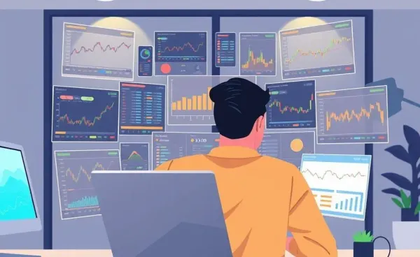 Person comparing various trading platform options