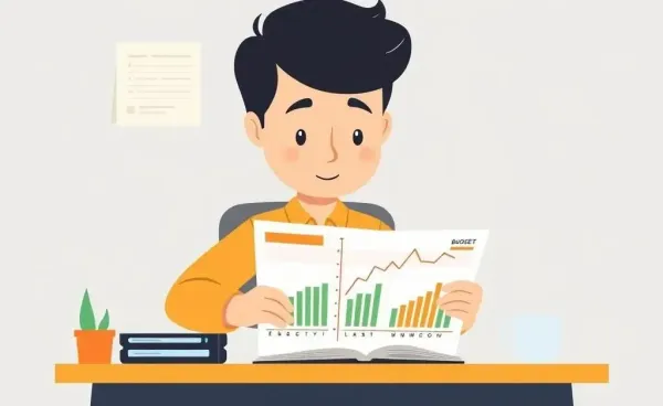 Person planning a budget at a desk with graphs of rising costs