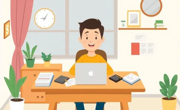 Person using budgeting tools on a desk
