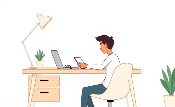 Illustration of a person planning their budget at a desk