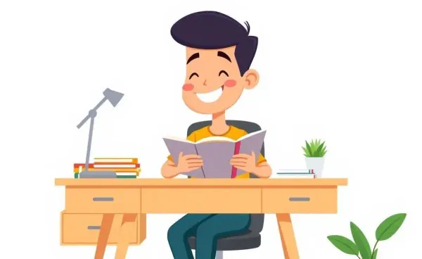 A person comfortably planning a budget at a clean desk.