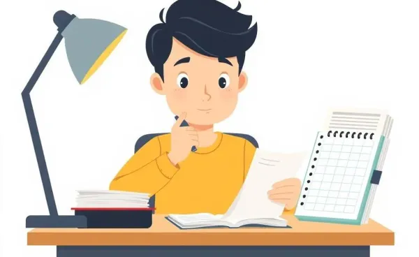 Person organizing bills and a budget planner at a desk.
