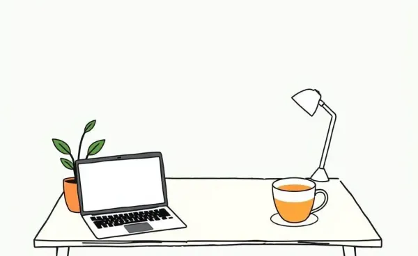 Calm workspace illustrating relaxed financial management