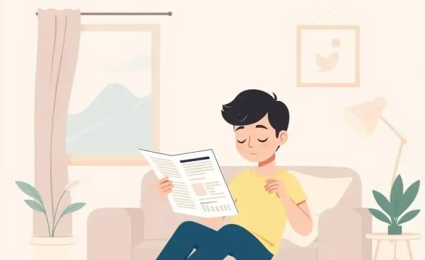 Person calmly reading a financial document