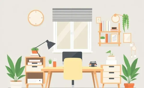 A cozy and organized home office setting for thoughtful investing