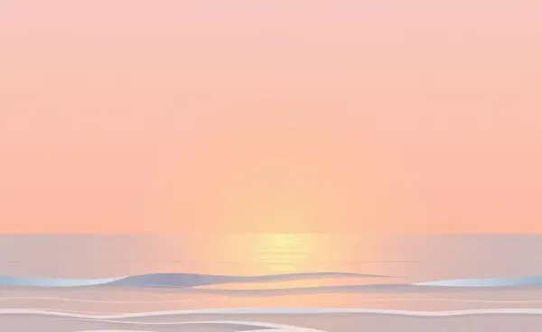 A tranquil beach at sunrise, symbolizing a calm and peaceful mood in investing