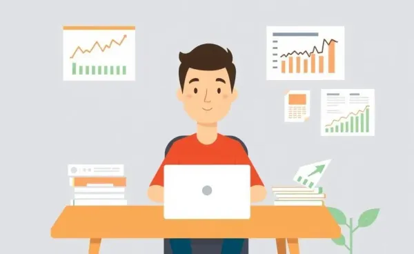 A relaxed individual exploring investments on a laptop.