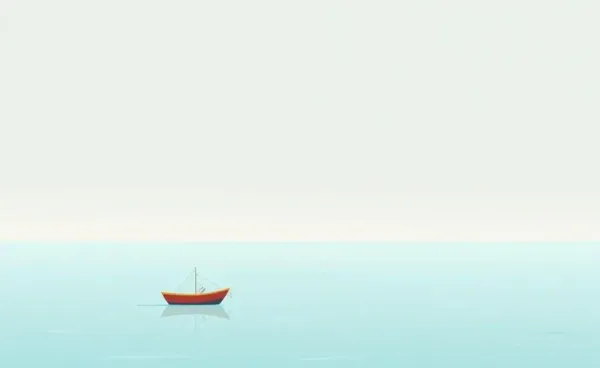 A peaceful sea and boat symbolizing stable investing.