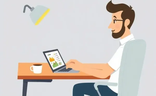 Person calmly analyzing investment charts at their desk
