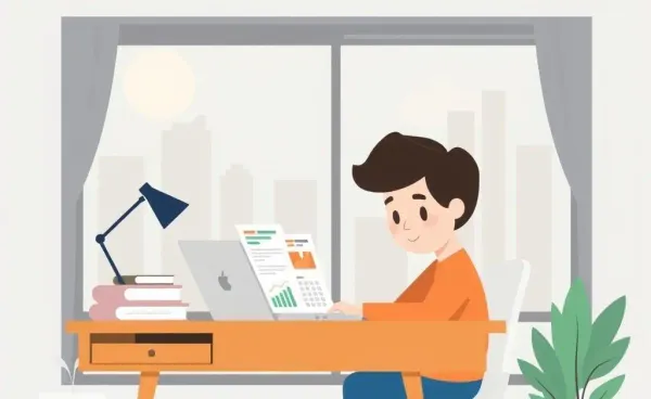 A person calmly reviewing investment portfolios on a laptop