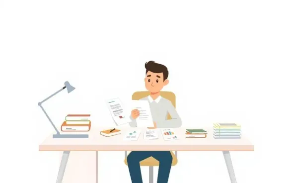 A calm person balancing bills at a desk
