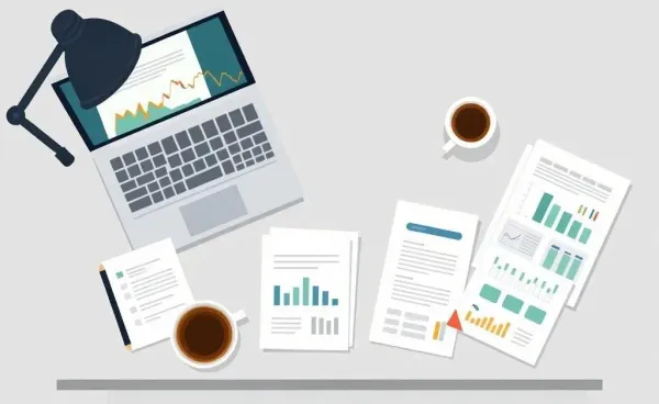 A tidy desk with financial planning tools indicating calm portfolio management