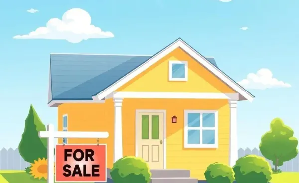 A cozy home with a 'For Sale' sign, indicating a new beginning in the home-buying journey.