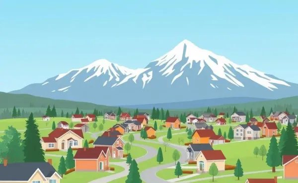 Illustration of a Canadian neighborhood.