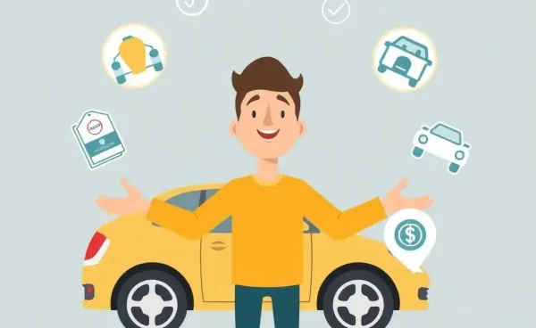 Illustration of a person juggling car insurance options
