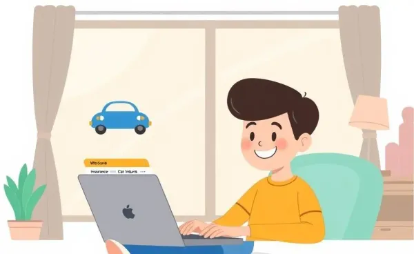Person looking at car insurance options on a laptop