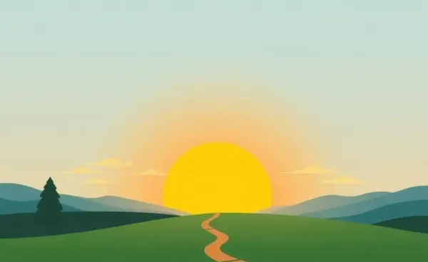 A pathway leading to a sunrise, symbolizing new beginnings in a career