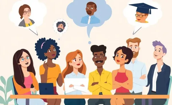 Illustration showing diverse career paths without a degree
