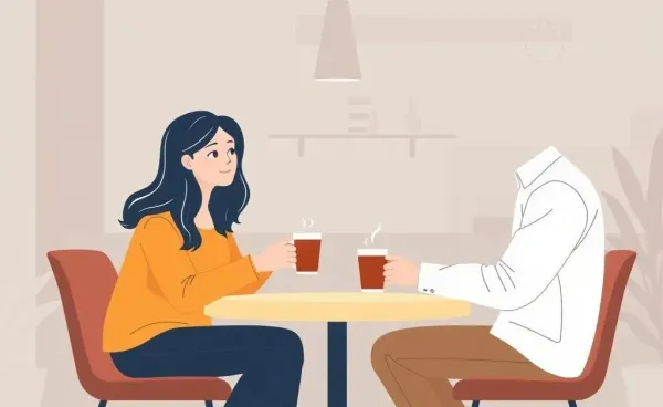 A relaxed job interview over coffee in a friendly environment
