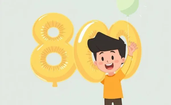 A person celebrating reaching an 800 credit score with an oversized balloon.
