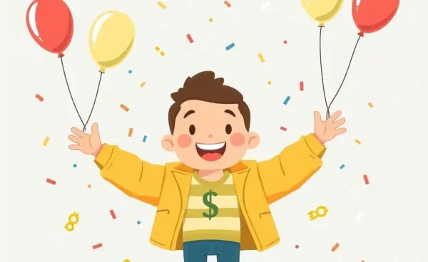 A joyful celebration of achieving financial freedom.