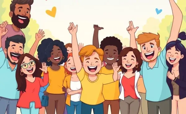A diverse group of people celebrating various achievements together