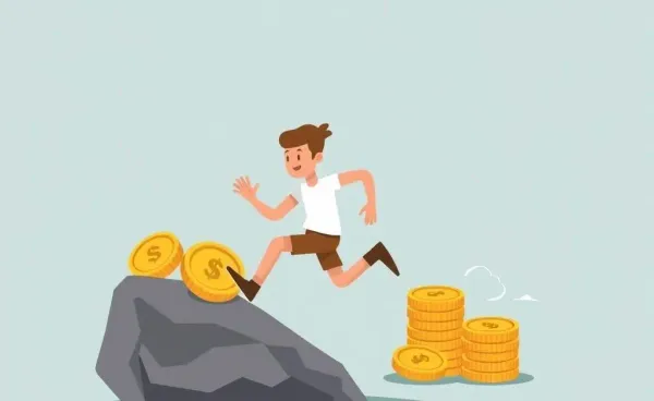 Cartoon of chasing dividends and tripping