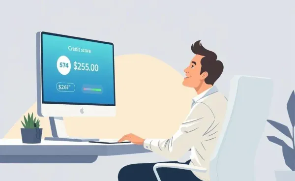 Person checking their credit score on a computer screen
