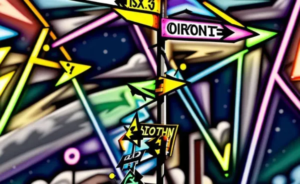 A person at a crossroads with many directional signs