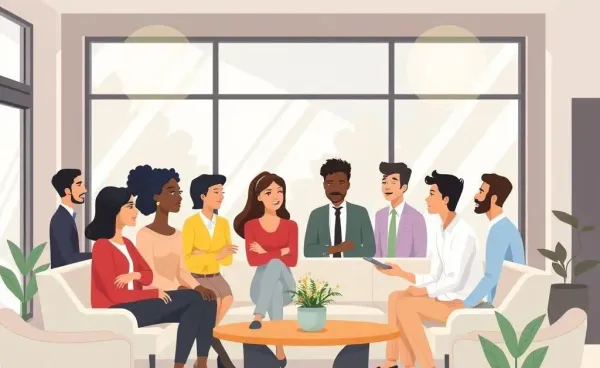 People having a discussion about selecting a credit union