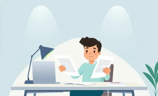 A person examining health insurance plan documents at a desk
