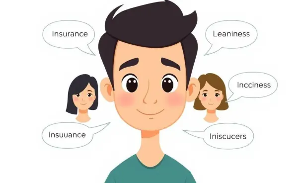 Person choosing between different insurance agents with a thoughtful expression