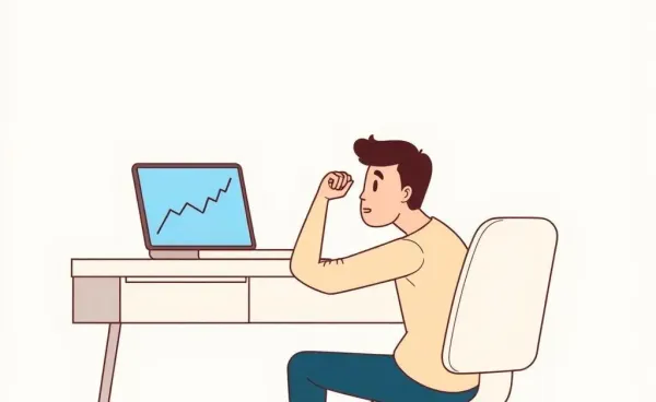 A person considering mortgage options at a desk with papers and a laptop