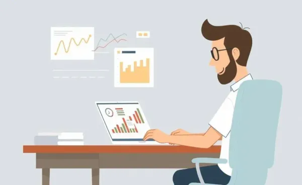 Person analyzing retirement financial planning at a desk