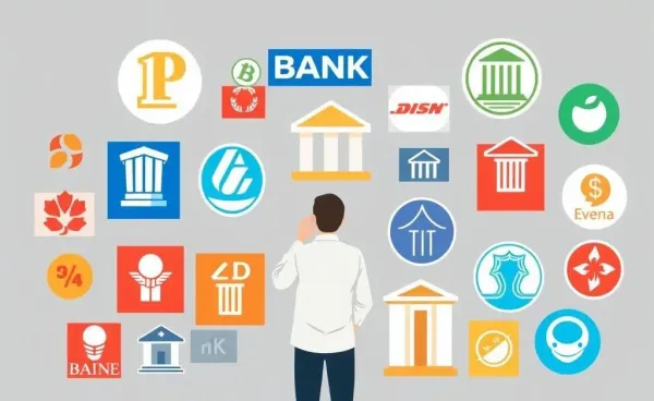 A person contemplating different bank choices