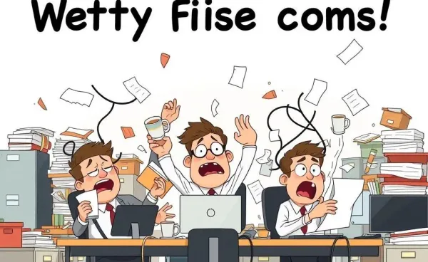 Comic cover illustration depicting relatable office chaos in a humorous style