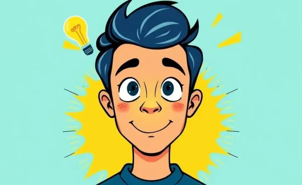 Comic character realizing a smart budgeting strategy with a bright lightbulb above their head