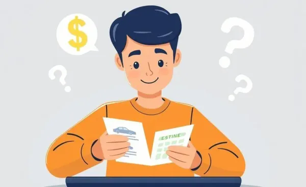 Person comparing car insurance quotes online