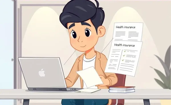 Person comparing health insurance plans on a laptop at a desk