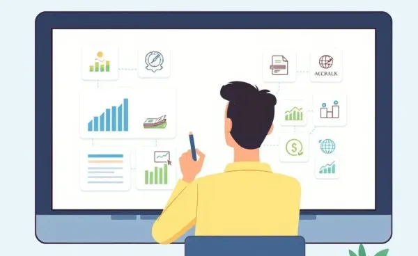 Person comparing investment portfolios on a computer
