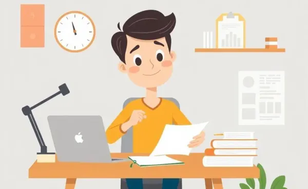 Person planning a budget amidst cozy surroundings at a desk
