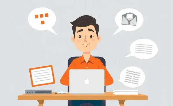 A person confidently navigating workplace challenges at a desk