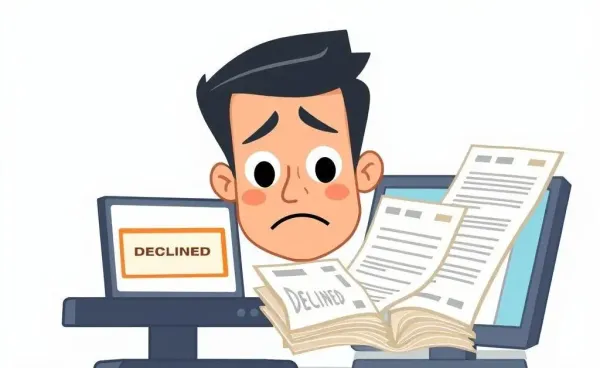 Person looking confused at a pile of medical bills.