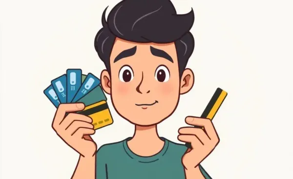 A person considering various premium credit card options