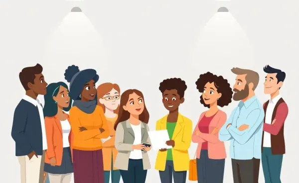 Illustration of people discussing finances with a consumer protection officer