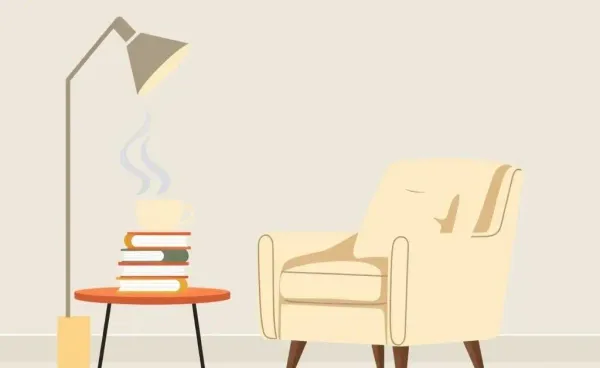 A cozy living room setup for planning finances